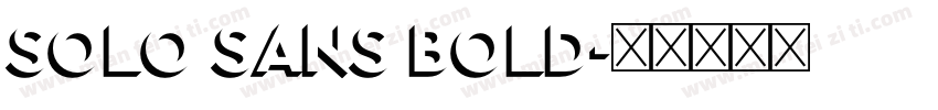 solo sans bold字体转换